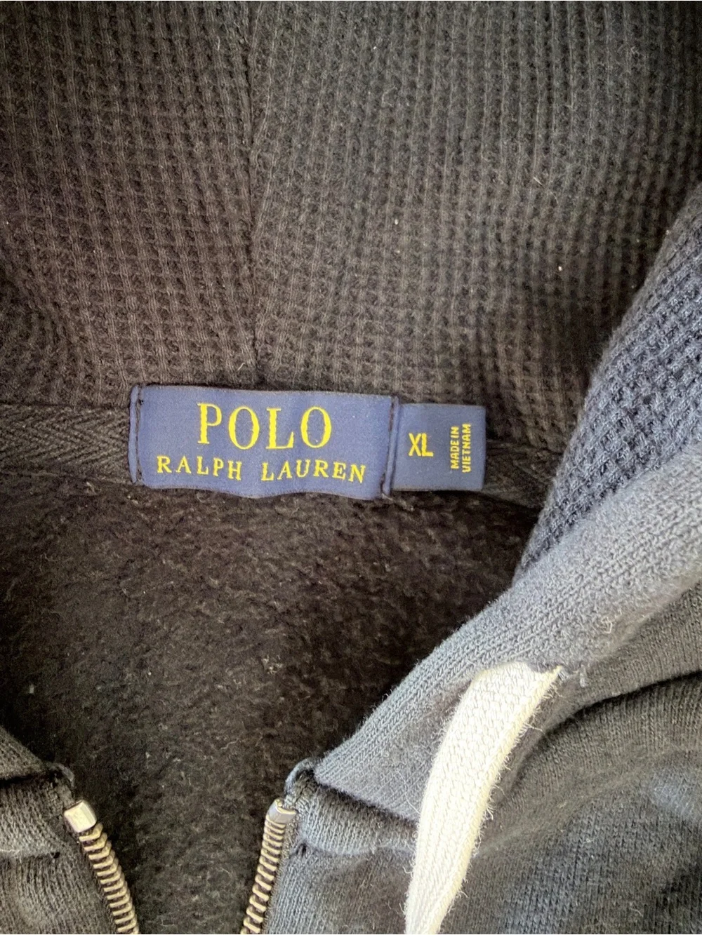 Polo by Ralph Lauren Black Zip-Up Hoodie with Red Pony
